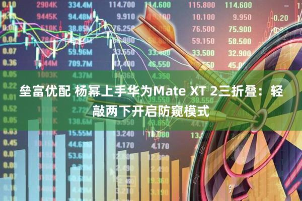 垒富优配 杨幂上手华为Mate XT 2三折叠：轻敲两下开启防窥模式